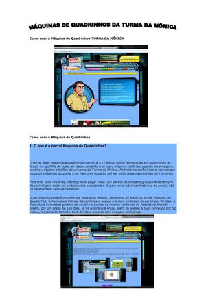 Tutorial maquina de quadrinhos turma da Mônica