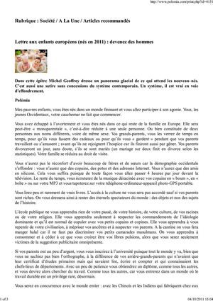 Lettre aux enfants européens (nés en 2011) : devenez des hommes