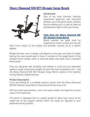 Marcy Diamond MD 857 Olympic Surge Bench