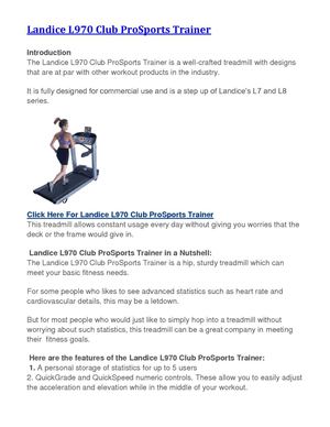 Landice L970 Club ProSports Trainer