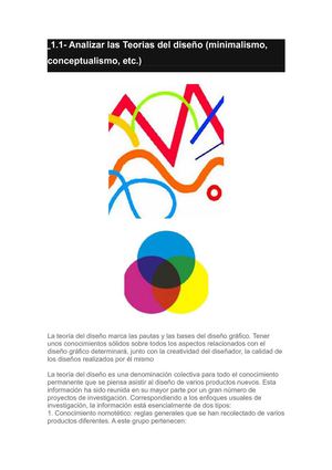 1.1- Analizar las Teorias del diseño (minimalismo, conceptualismo, etc.) 
