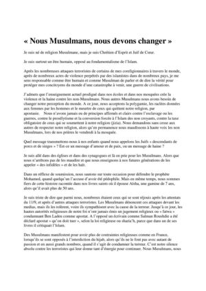 Nous Musulmans, nous devons changer