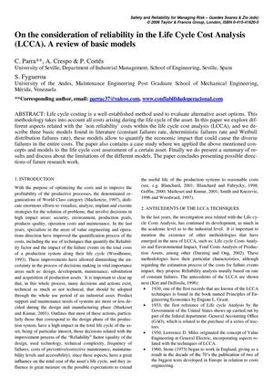 On the consideration of reliability in the Life Cycle Cost Analysis (LCCA). A review of basic models