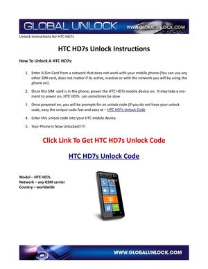Learn The Steps To Unlock An HTC HD7s