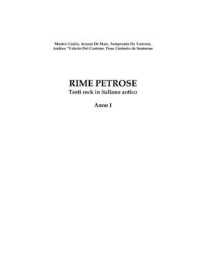 Rime petrose - anno 1