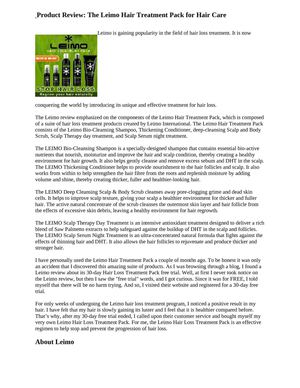 The Leimo Hair Treatment Pack For Hair Care