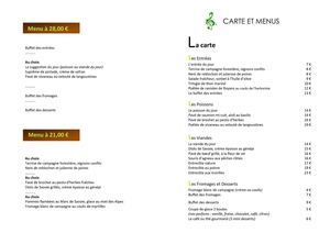 Carte Restaurant de Montmélian