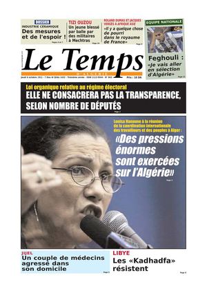 Le Temps d'Algérie Edition du Mercredi 06 Octobre 2011