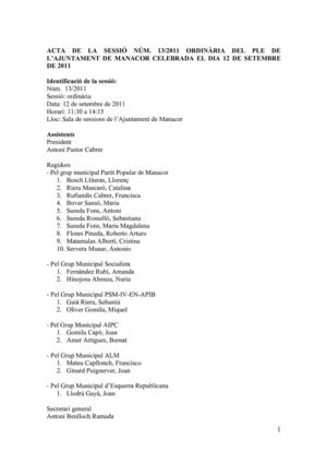 Acta Plenari setembre 2011 (Manacor)