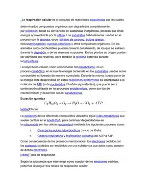 RESPIRACIÓN CELULAR