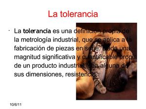tolerancia