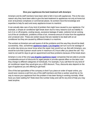 Give your appliances the best treatment with Ameripro