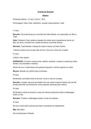 Roteiro - A lenda do Guaraná