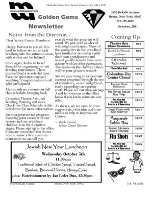 Senior Center October Newsletter 