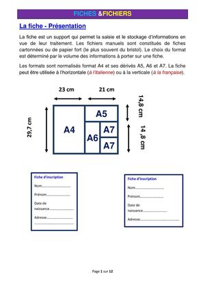 FICHES & FICHIERS