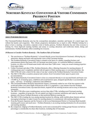 Northern Kentucky Postion Overview