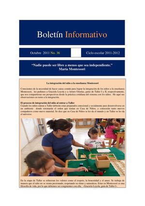 Boletin- Yicandi Montessori- Octubre 2011