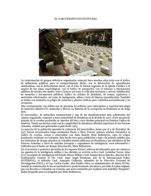 El Narcotráfico en Honduras