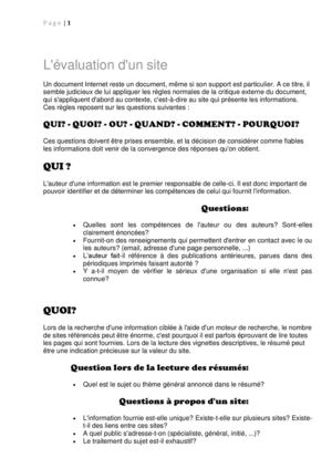 recherche information internet évaluation