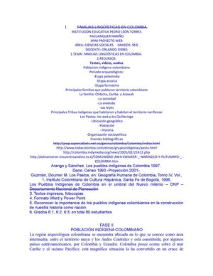 FAMILIAS LINGÜÍSTICAS EN COLOMBIA