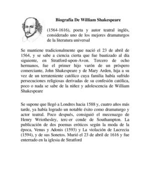 Biografía de Shakespeare