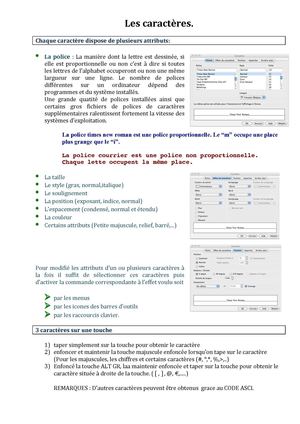 LES CARACTERES