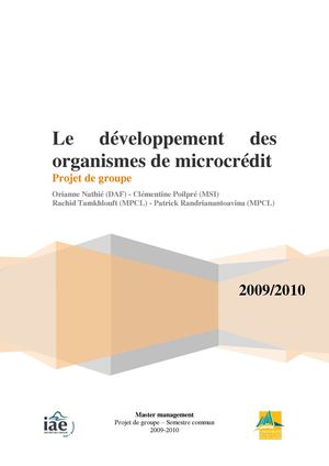 le developpement des organismes de micro crédit