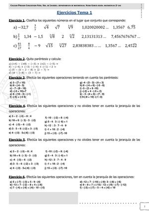 Ejercicios Tema 1. mate 2º ESO