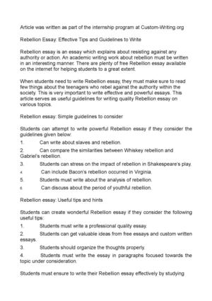 Calamo Rebellion Essay Effective Tips And Guidelines To Write Rebellion Essay Effective Tips And Guidelines To Write