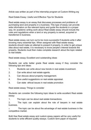Locavores Synthesis Essay Real Estate Essay Useful And Effective Tips For Students Advanced English Essays also Persuasive Essay Papers Calamo Real Estate Essay Useful And Effective Tips For Students Literary Essay Thesis Examples