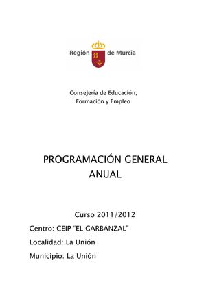PROGRAMACIÓN GENERAL ANUAL CURSO 2011-12