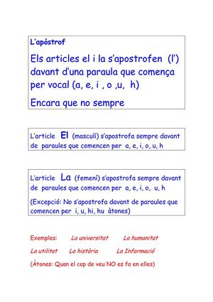 Català 5è alfabet, contraccions, noms