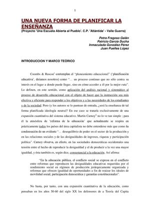 Una nueva forma de planificar la enseñanza (Escuela Abierta al Pueblo)