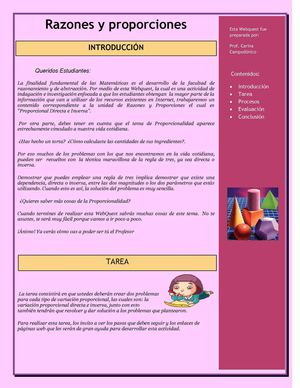 Webquest- Proporcionalidad