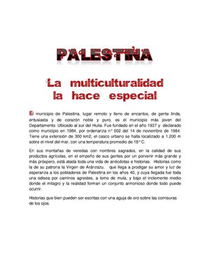 Historia del municipio de Palestina