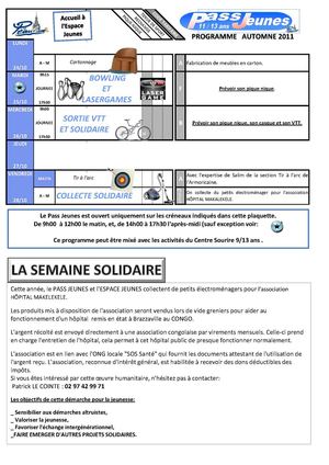 PASS JEUNES TOUSSAINT 2011 