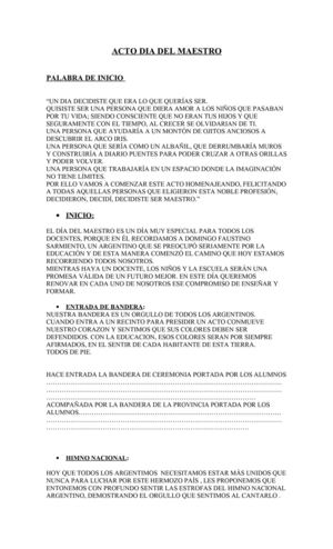 Acto del dia del maestro