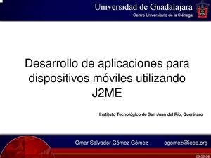 Desarrollo de aplicaciones para Disp. Móviles utilizando J2ME