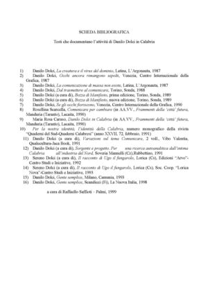 SCHEDA BIBLIOGRAFICA