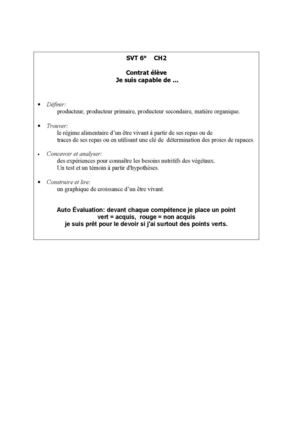 contrat: châpitre 2 de SVT 6° Maupas