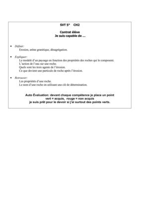 contrat: châpitre 2 de SVT 5° Maupas