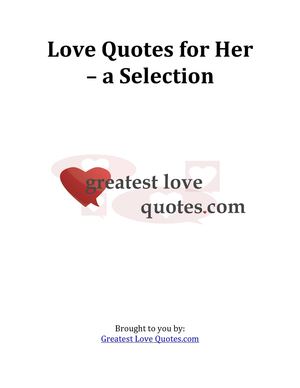 Love Quotes for Her - a Selection