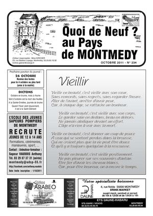 Quoi de neuf au Pays de Montmédy - octobre 2011