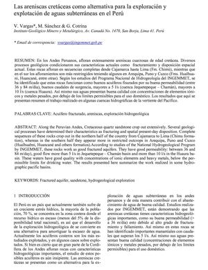 Las areniscas cretáceas como alternativa para la exploración y explotación de aguas subterráneas en el Perú