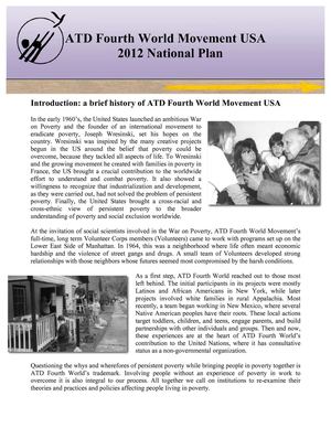 ATD Fourth World Movement USA 2012 National Plan