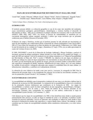 MAPA DE SUSCEPTIBILIDAD POR MOVIMIENTOS EN MASA DEL PERÚ