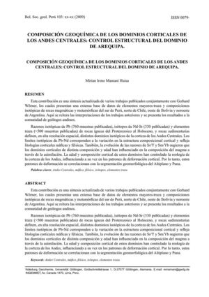 COMPOSICIÓN GEOQUÍMICA DE LOS DOMINIOS CORTICALES DE