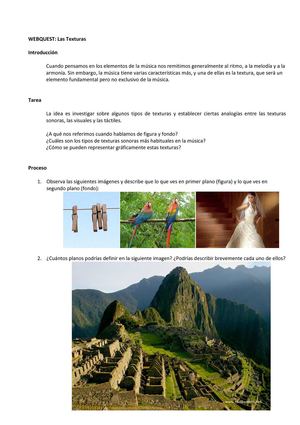 Webquest sobre Texturas