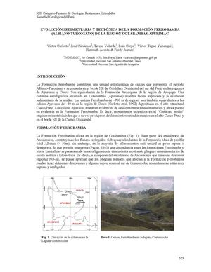 EVOLUCIÓN SEDIMENTARIA Y TECTÓNICA DE LA FORMACIÓN FERROBAMBA