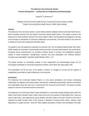 Community Gardening: Inclusive development and working with the marginalised and disadvantaged